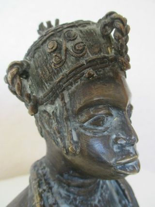 Fine Old African Benin Bronze Figure of a Young King - Oba - Tribal Art 2