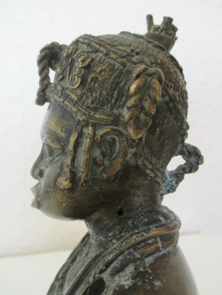 Fine Old African Benin Bronze Figure of a Young King - Oba - Tribal Art 3