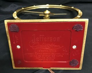 MID CENTURY JEFFERSON GOLDEN HOUR MYSTERY MANTLE CLOCK ART DECO ELECTRIC 3