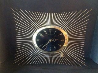 Vintage General Electric Mid Century Sunburst 2h68 Wall Clock Atomic