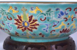 pair Chinese porcelain bowl Chinese turquoise ground bowl qianlong mark china 2