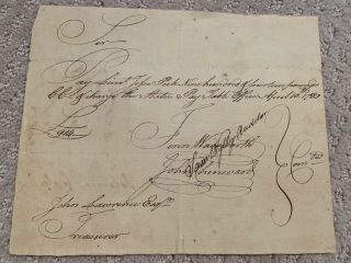1780 Pay Document Revolutionary War Connecticut Continental Army Officer 7th Reg