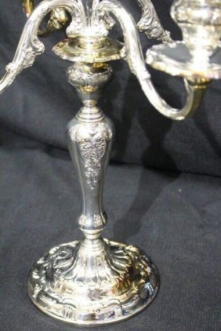 Rare LOUIS XV Large Plated 5 - Light Candelabra Gorham Silverplate YC3033 4