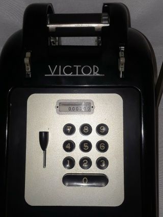 Vintage Bakelite Victor 6 row hand crank adding machine 2