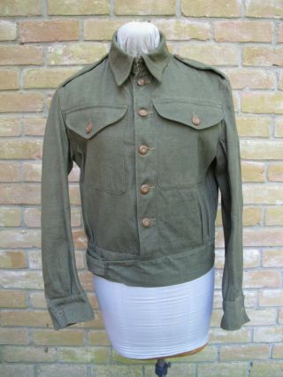 Barely Vintage 1952 British Army Overalls Denim Blouse Ike Jacket; Size 5
