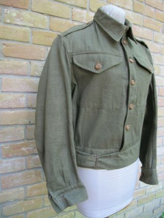 BARELY Vintage 1952 BRITISH ARMY Overalls Denim Blouse IKE Jacket; Size 5 3