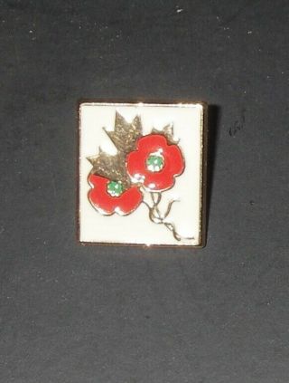 1995 Canada War Remembrance D - Day 50th Red Poppy Brooch Lapel Hat Pin Maple Leaf 4