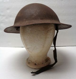 Vintage Ww1 U.  S.  Army Infantry Doughboy Helmet With Strap & Liner