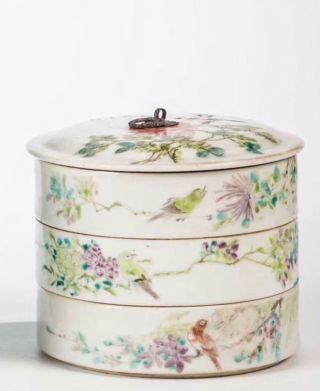 Chinese Antique Porcelain Qianjiang Cai Bento Box - Republic Period (1914 - 1949)