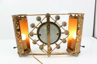 Vintage Herold 505 Mid Century Modern Sunburst Lighted Metal Clock MCM 2