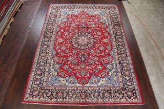 Traditional Floral Vintage Persian Area Rug Oriental Hand - Knotted RED Wool 10x13 2