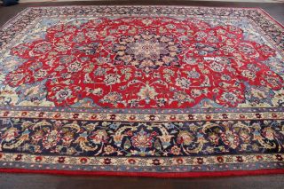 Traditional Floral Vintage Persian Area Rug Oriental Hand - Knotted RED Wool 10x13 8