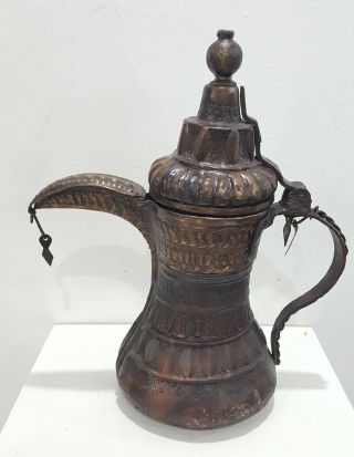 Antique Handmade Dallah Coffee Gulf Pot Brass Oman Nazwa Hight 31cm عمانية نزوى 2