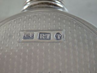 ANTIQUE VICTORIAN SOLID STERLING SILVER HIP FLASK - BHAM 1868 - 105g 10