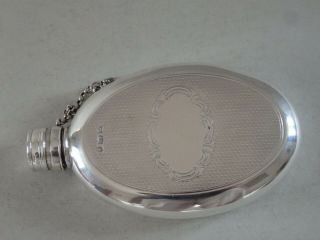 Antique Victorian Solid Sterling Silver Hip Flask - Bham 1868 - 105g