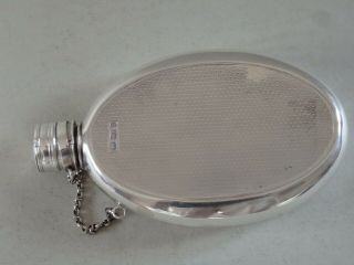 ANTIQUE VICTORIAN SOLID STERLING SILVER HIP FLASK - BHAM 1868 - 105g 2