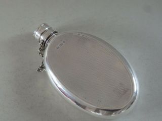 ANTIQUE VICTORIAN SOLID STERLING SILVER HIP FLASK - BHAM 1868 - 105g 4