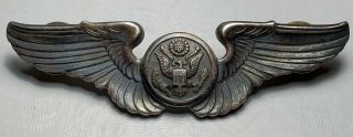 Sterling Wwii Air Crew Wings 3 " - Clutch - Back - Og - Usa