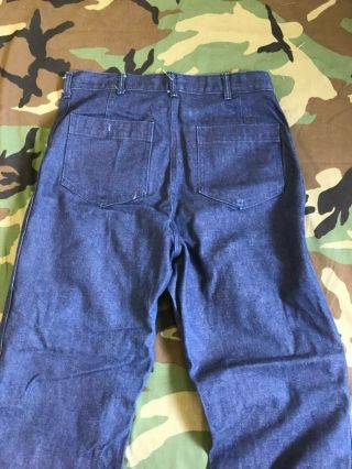 US NAVY TROUSERS UTILITY DUNGAREE DENIM TYPE II JEANS PANTS SZ 35 XLONG 2