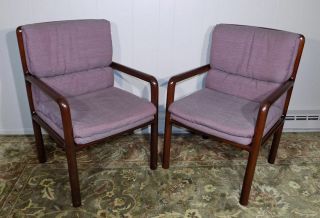 Dunbar Arm Chairs With Exposed Hardwood Frame Ed Wormley ? W Brass Tags
