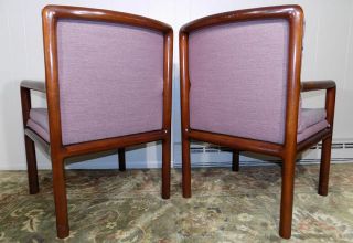 Dunbar arm chairs with exposed hardwood frame Ed Wormley ? w brass tags 4