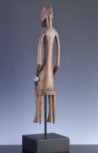 FINELY CARVED AFRICAN DOGON MATERNITY MOTHER CHILD WOOD FIGURE OLD LEAD SEAL 5