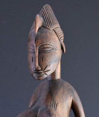 FINELY CARVED AFRICAN DOGON MATERNITY MOTHER CHILD WOOD FIGURE OLD LEAD SEAL 7