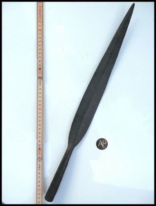 Rare Eastern European Celtic Scythian Cavalry Spear Head Iron Socketed – 52.  5 cm 2