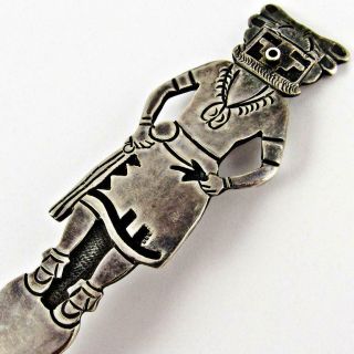 Vintage Native American Indian Hopi Harvester Corn Dancer Silver Souvenir Spoon