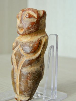 Antique Mongolian Carved Stone figure statuette,  idol,  god,  alien,  monster,  amulet 3