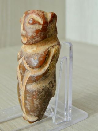 Antique Mongolian Carved Stone figure statuette,  idol,  god,  alien,  monster,  amulet 5
