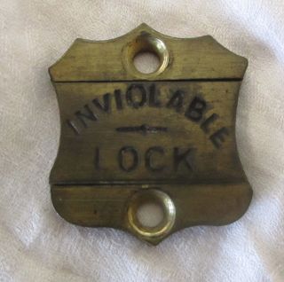 Vintage Inviolable Skeleton Key Cartwright Safe Brass Sliding Lock Cover Parts