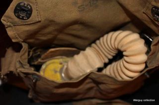 WWI US Army 35th division painted gas mask bag and mask identified 5