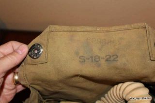 WWI US Army 35th division painted gas mask bag and mask identified 6