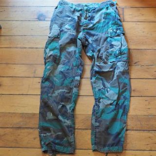 Us Army Woodland Camouflage Mens Distressed Combat Pants Medium Long