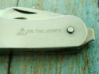 VINTAGE 1952 JH THOMPSON ENGLAND BRITISH MILITARY RIGGING POCKET KNIFE KNIVES NR 3