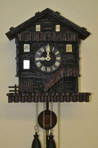 Antique German Black Forest Rare Chalet Cuckoo Clock