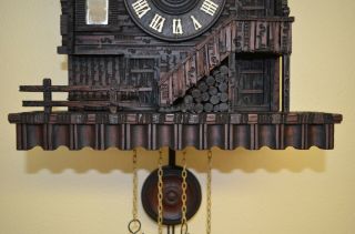 ANTIQUE GERMAN BLACK FOREST RARE CHALET CUCKOO CLOCK 5