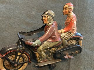 Antique Large 1927 TIPPCO GERMANY TIN WIND UP MOTORCYCLE Rare 10