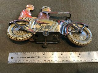 Antique Large 1927 TIPPCO GERMANY TIN WIND UP MOTORCYCLE Rare 8