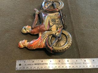 Antique Large 1927 TIPPCO GERMANY TIN WIND UP MOTORCYCLE Rare 9