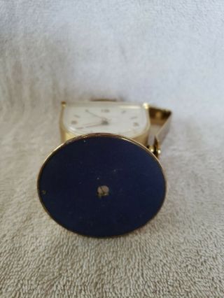 Vintage 1950 ' s PHINNEY - WALKER Swiss made Brass Alarm Clock with Evans Lighter 2