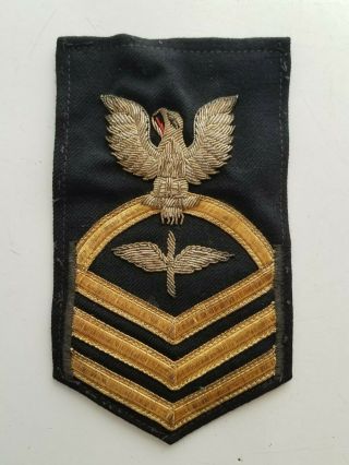 WW2 US Navy Chief Petty Officer Aviation Bullion Patch CPO Gold 2