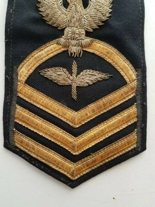 WW2 US Navy Chief Petty Officer Aviation Bullion Patch CPO Gold 3