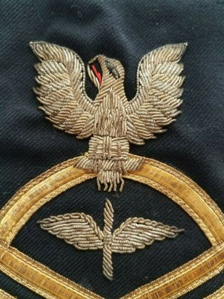 WW2 US Navy Chief Petty Officer Aviation Bullion Patch CPO Gold 4