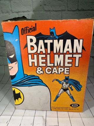 1966 Ideal Official Batman Helmet & Cape With Box