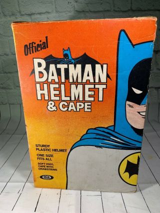 1966 Ideal Official Batman Helmet & Cape With Box 2