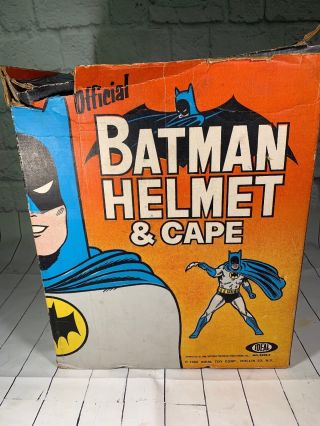 1966 Ideal Official Batman Helmet & Cape With Box 3