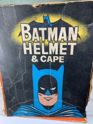 1966 Ideal Official Batman Helmet & Cape With Box 4