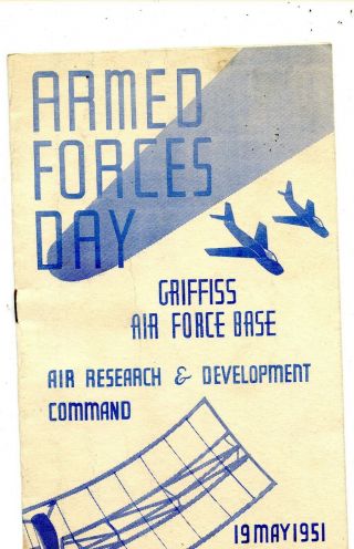 Orginal Korea War Era U.  S Brochure Armed Forces Day Griffiss Air Force Base